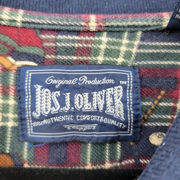 Jos J Oliver Men's L Vintage Golf Navy Print SS Polo shirt - Picture 6 of 8